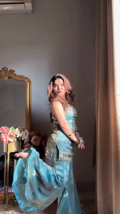 Trendy Sky Sharara Suit