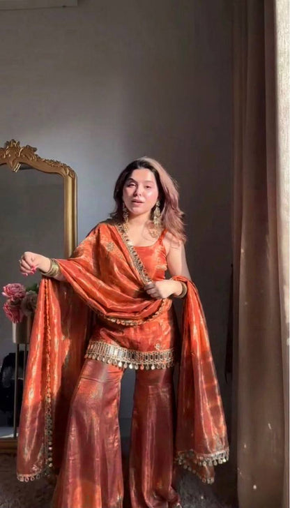 Trendy Sky Sharara Suit