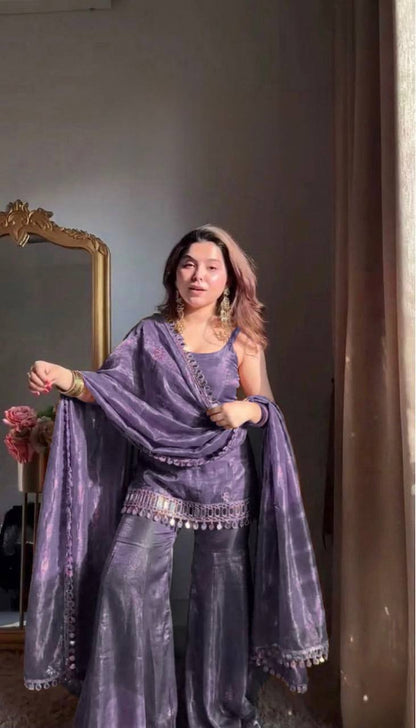 Trendy Sky Sharara Suit