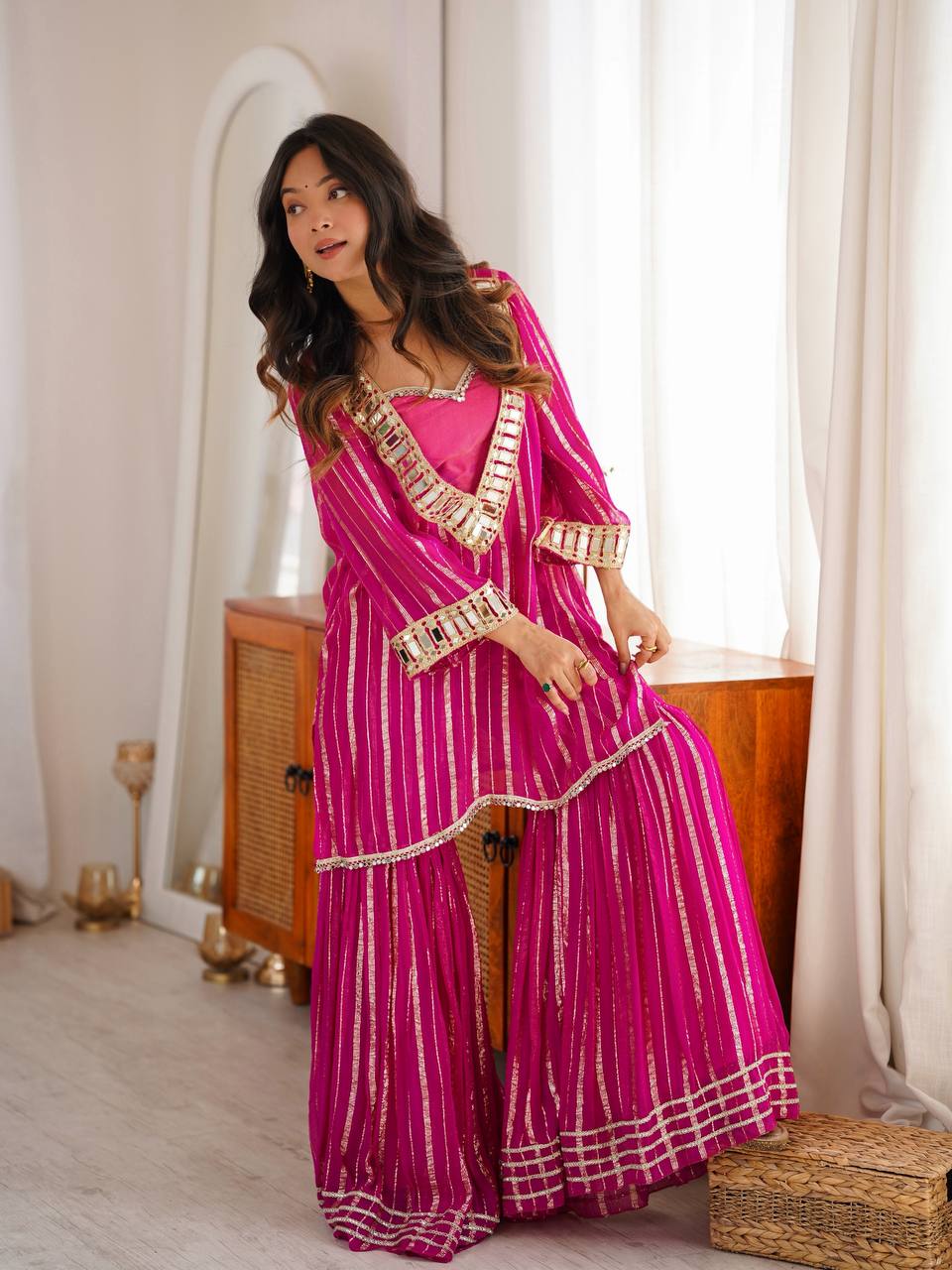 Rani Pink Sharara Set