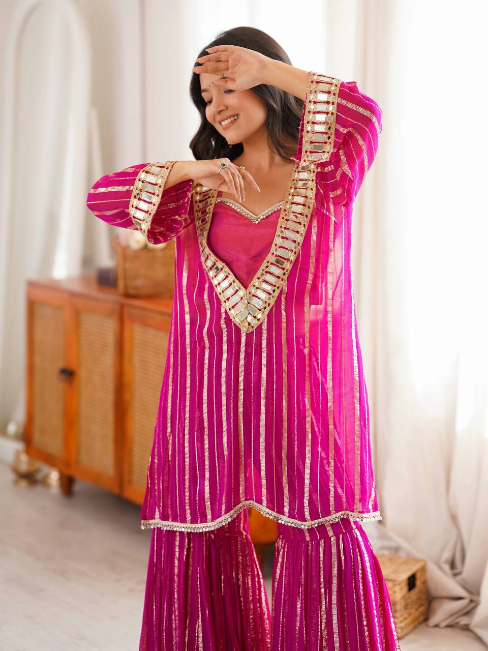 Rani Pink Sharara Set